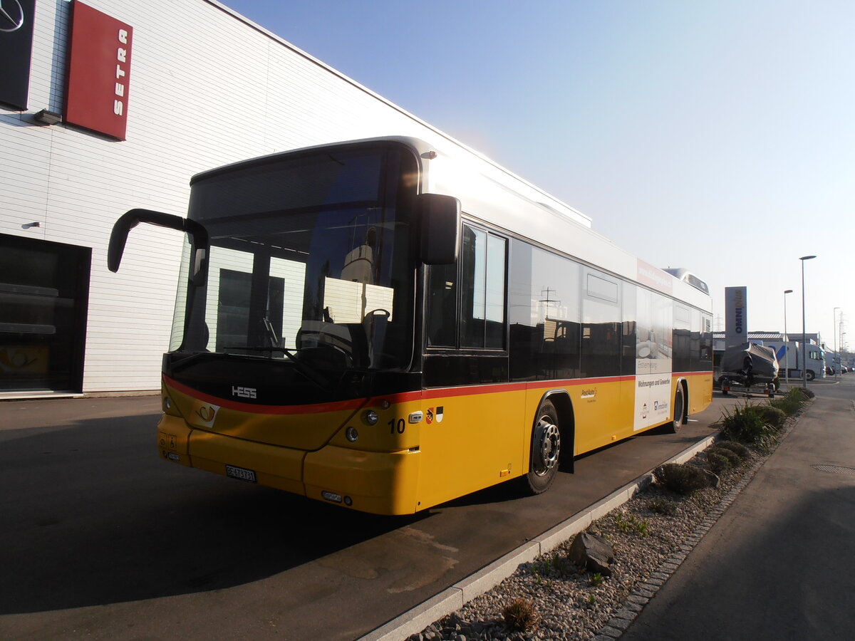 (234'105) - PostAuto Bern - Nr. 10/BE 673'731 - Hess (ex Klopfstein, Laupen Nr. 10) am 26. Mrz 2022 in Kerzers, Interbus