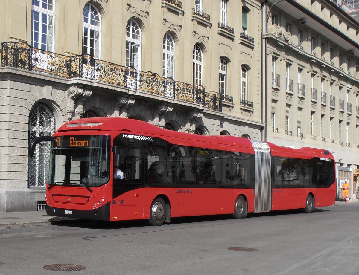 (234'131) - Bernmobil, Bern - Nr. 886/BE 832'886 - Volvo am 28. Mrz 2022 in Bern, Bundesplatz