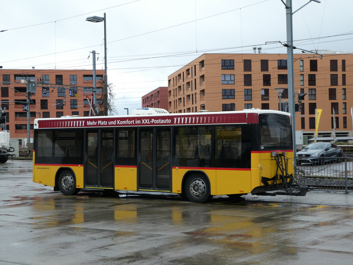 (234'225) - PostAuto Bern - BE 193'594 - Lanz+Marti/Hess Personenanhnger (ex Klopfstein, Laupen) am 8. April 2022 beim Bahnhof Ddingen