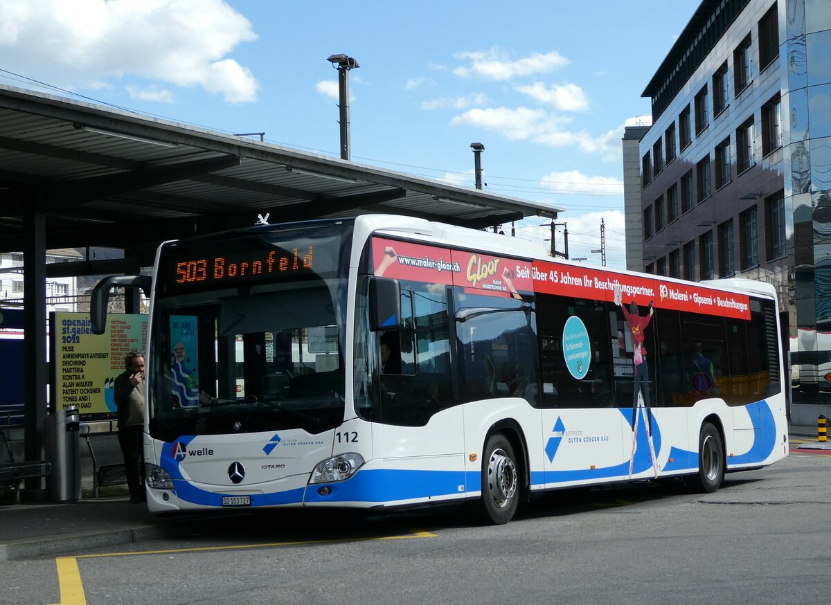 (234'366) - BOGG Wangen b.O. - Nr. 112/SO 103'727 - Mercedes am 10. April 2022 beim Bahnhof Olten