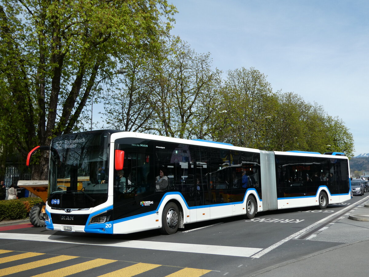 (234'477) - AAGR Rothenburg - Nr. 20/LU 15'739 - MAN am 11. April 2022 beim Bahnhof Luzern