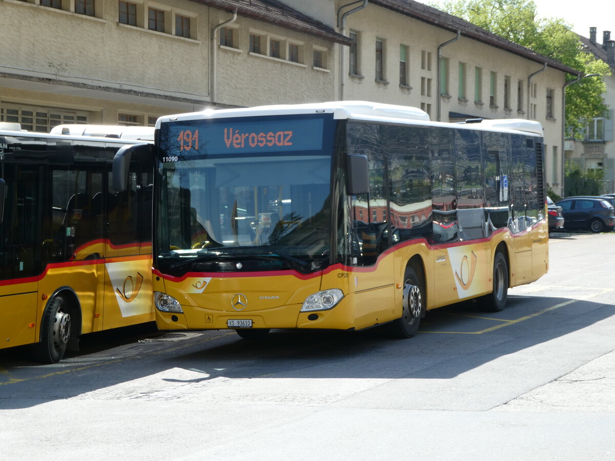 (234'564) - TPC Aigle - Nr. CP28/VS 93'610 - Mercedes am 15. April 2022 beim Bahnhof St-Maurice