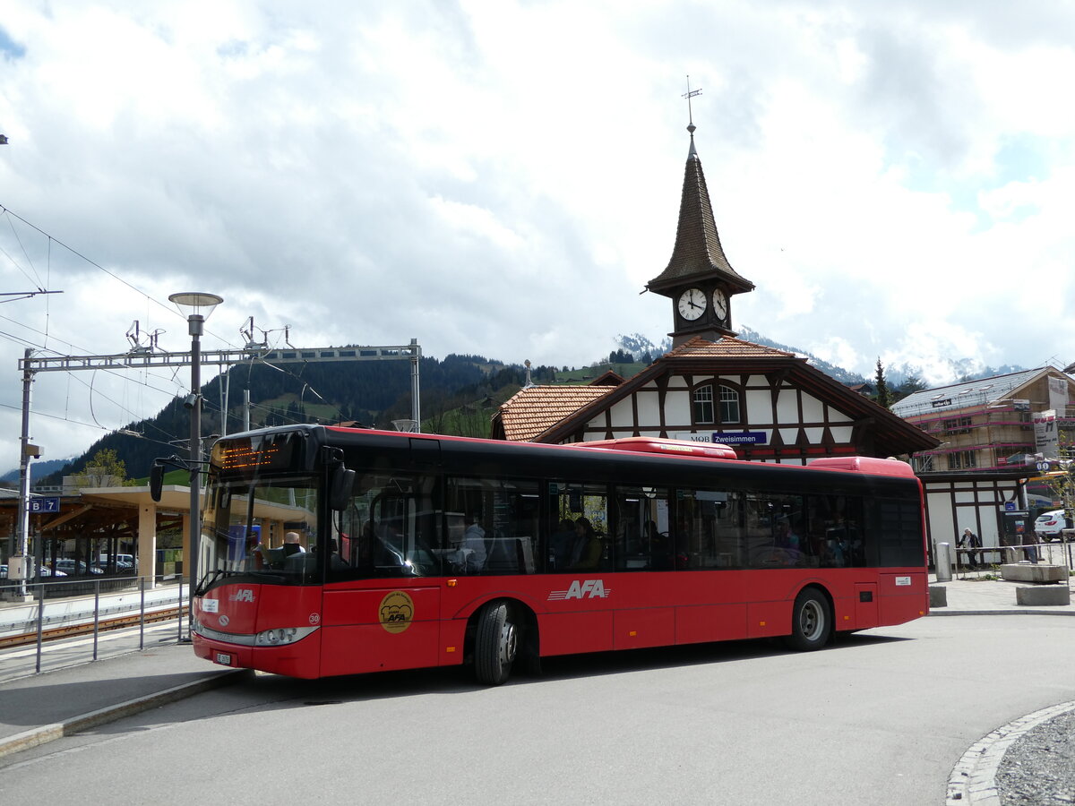 (234'854) - AFA Adelboden - Nr. 30/BE 26'703 - Solaris am 26. April 2022 beim Bahnhof Zweisimmen