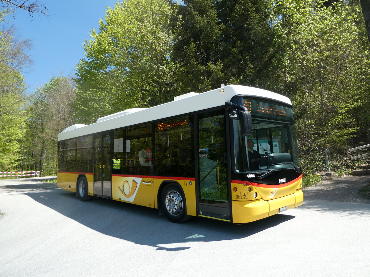 (235'012) - Stutz, Jonen - ZH 407'231 - Scania/Hess (ex PostAuto Bern; ex AVG Meiringen Nr. 67; ex AVG Meiringen Nr. 76; ex Steiner, Messen) am 2. Mai 2022 beim Bahnhof Uetliberg