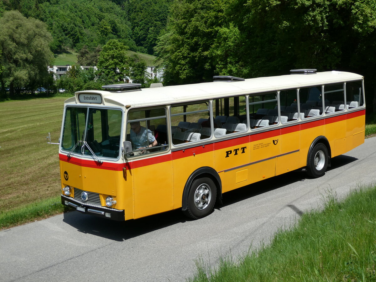 (235'655) - Gast, Reutigen - BE 113'160 - Saurer/Tscher (ex HPTrans, Thusis; ex Mauerhofer, Worb; ex Erni, Schupfart Nr. 3; ex P 24'636) am 15. Mai 2022 bei Oberburg