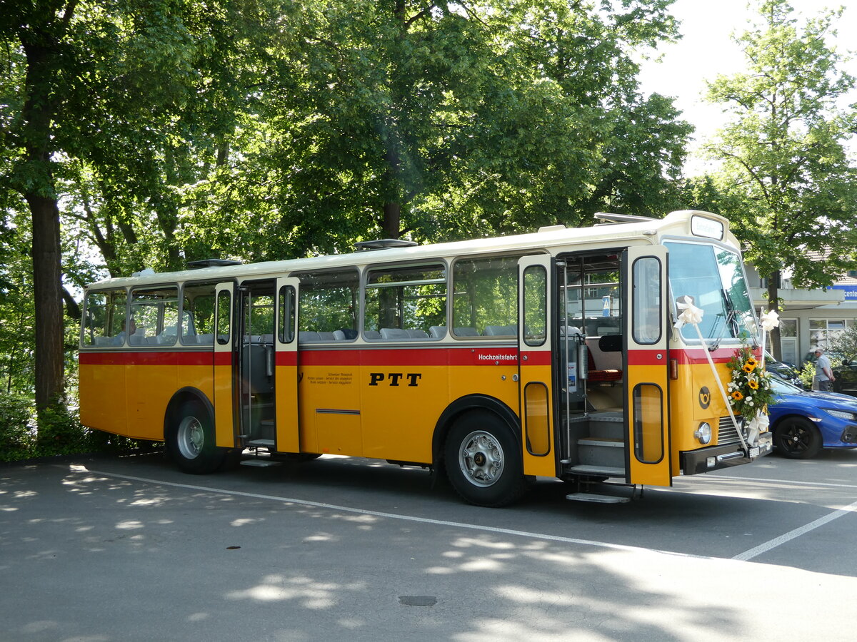 (235'752) - Gast, Reutigen - BE 113'160 - Saurer/Tscher (ex HPTrans, Thusis; ex Mauerhofer, Worb; ex Erni, Schupfart Nr. 3; ex P 24'636) am 20. Mai 2022 in Thun, Grabengut