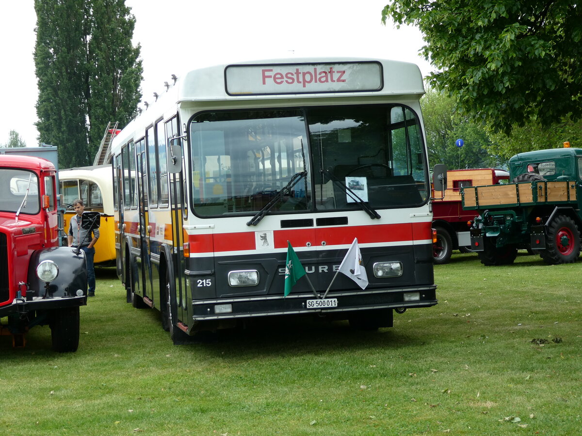 (235'969) - Diem, Wittenbach - Nr. 215/SG 500'011 - Saurer/Hess (ex VBSG St. Gallen Nr. 215) am 21. Mai 2022 in Arbon, Arbon Classics