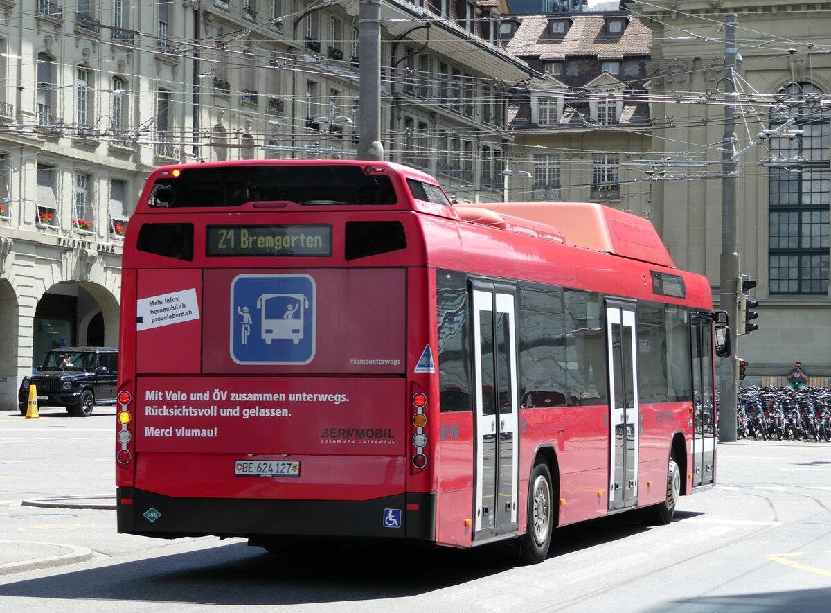 (236'513) - Bernmobil, Bern - Nr. 127/BE 624'127 - Volvo am 29. Mai 2022 beim Bahnhof Bern