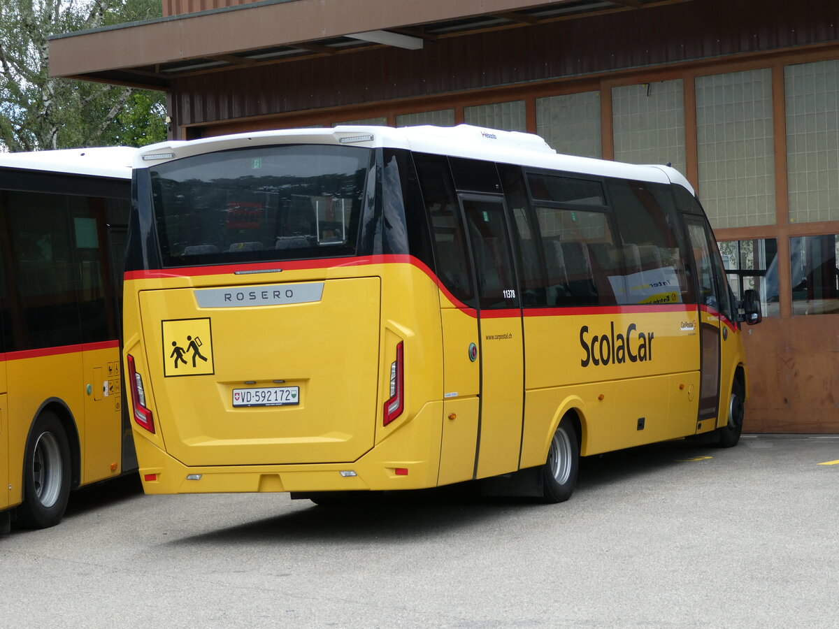 (236'966) - CarPostal Ouest - VD 592'172 - Iveco/Rosero am 6. Juni 2022 in Yverdon, Garage