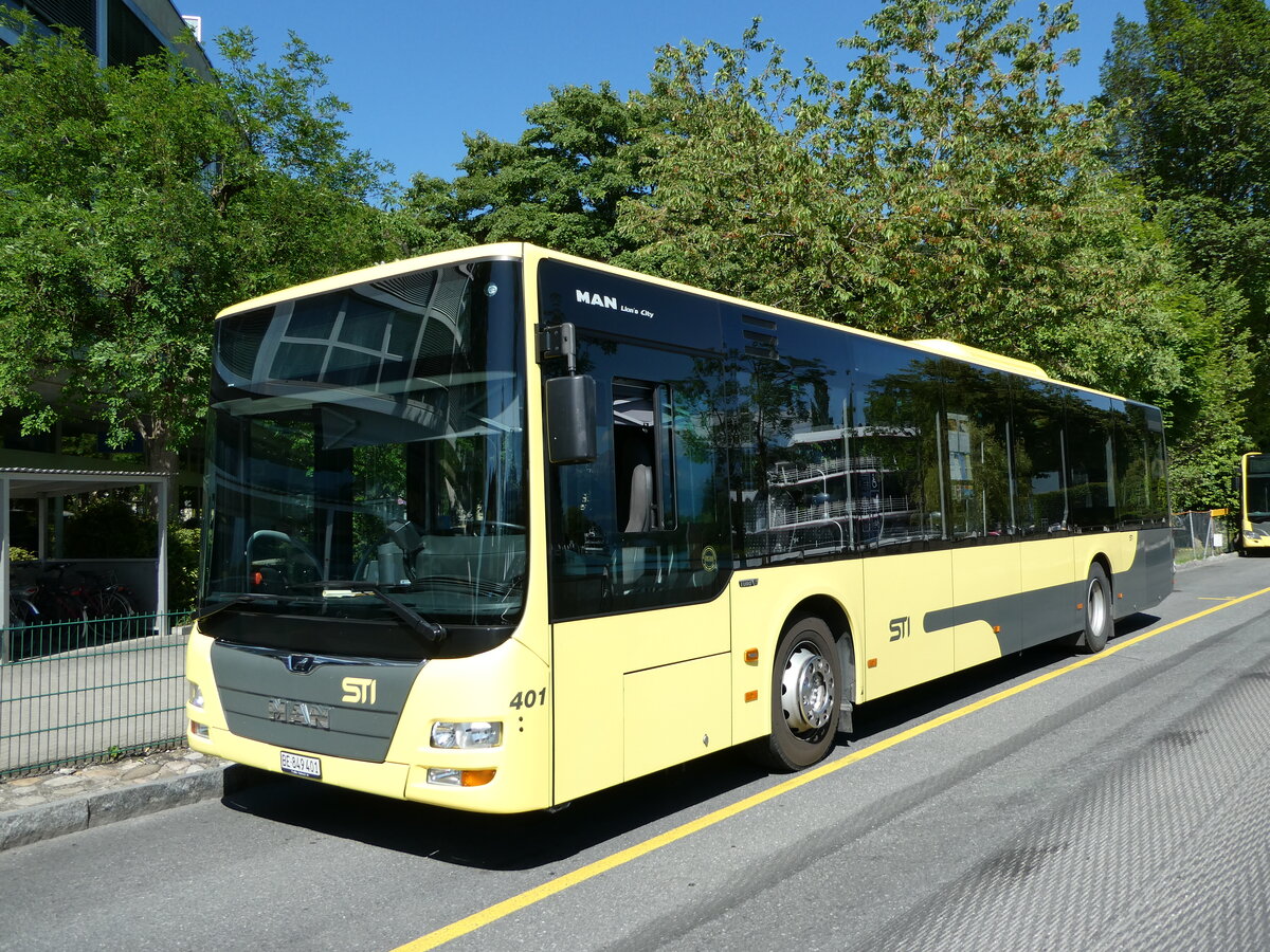 (237'017) - STI Thun - Nr. 401/BE 849'401 - MAN am 11. Juni 2022 bei der Schifflndte Thun