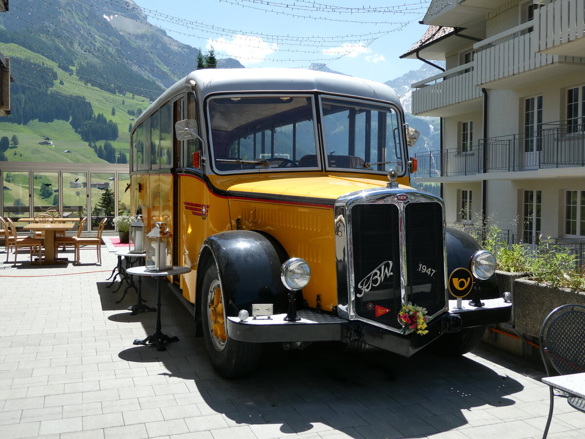 (237'278) - Peter, Luthern Bad - FBW/Gangloff (ex Reusser, Bassersdorf; ex Panel, Pverenges; ex P 24'562; ex P 1351) am 19. Juni 2022 in Adelboden, Hotel Beau Site