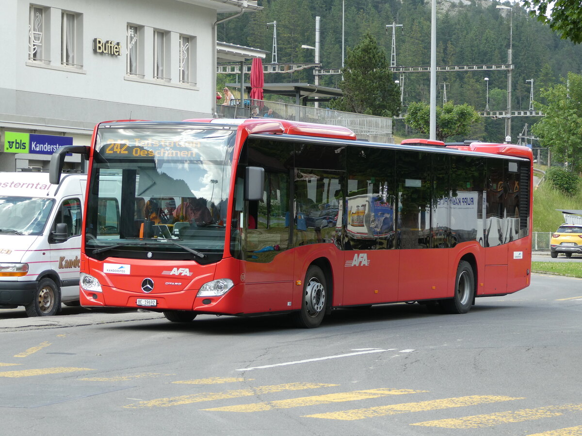 (237'327) - AFA Adelboden - Nr. 92/BE 19'692 - Mercedes am 19. Juni 2022 beim Bahnhof Kandersteg