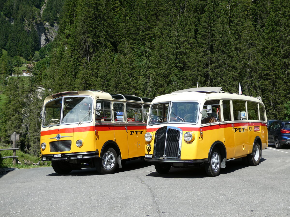 (237'652) - Schmid, Thrishaus - Nr. 3/BE 26'760 - Saurer/Gangloff (ex Geiger, Adelboden Nr. 3) am 26. Juni 2022 auf der Griesalp