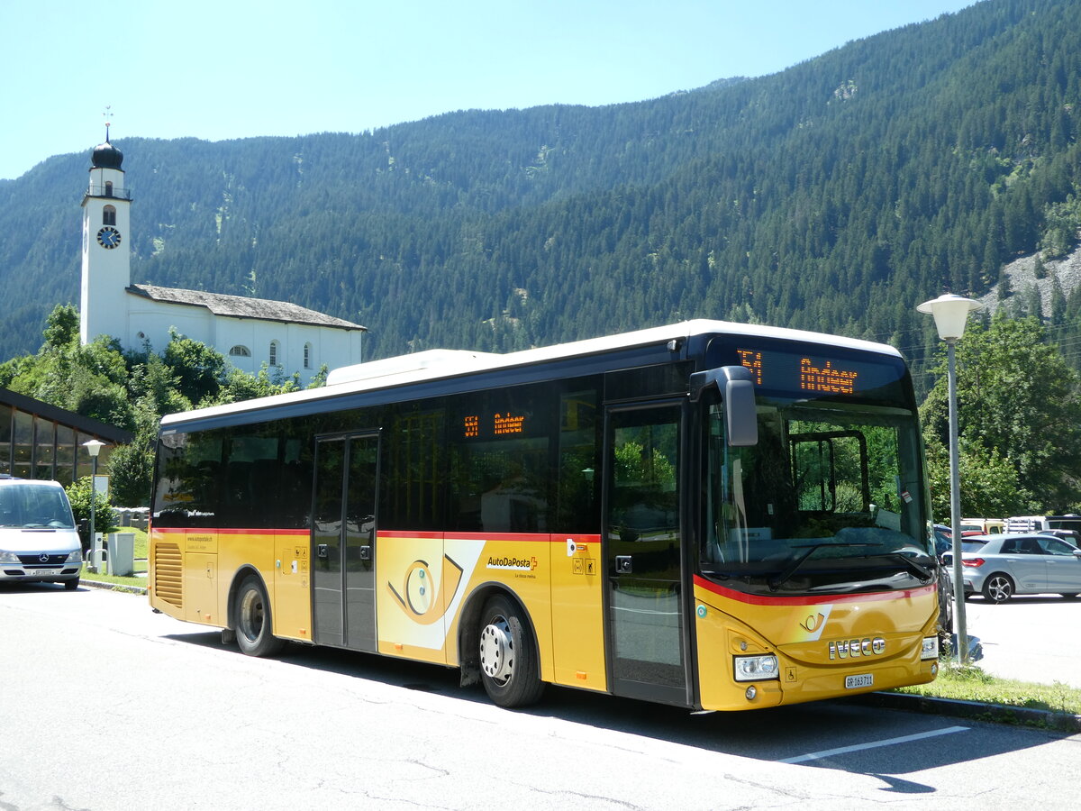 (237'785) - Gaudenz, Andeer - GR 163'711 - Iveco (ex Mark, Andeer) am 2. Juli 2022 in Andeer, Parkplatz