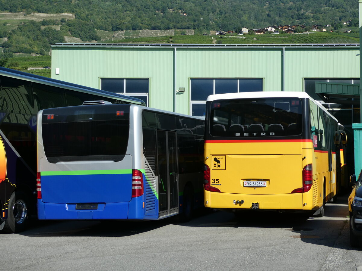 (238'073) - Buchard, Leytron - Nr. 35/VS 84'256 - Setra (ex PostAuto Wallis Nr. 35; ex TSAR, Sierre; ex Pfammatter, Sierre) am 16. Juli 2022 in Leytron, Garage