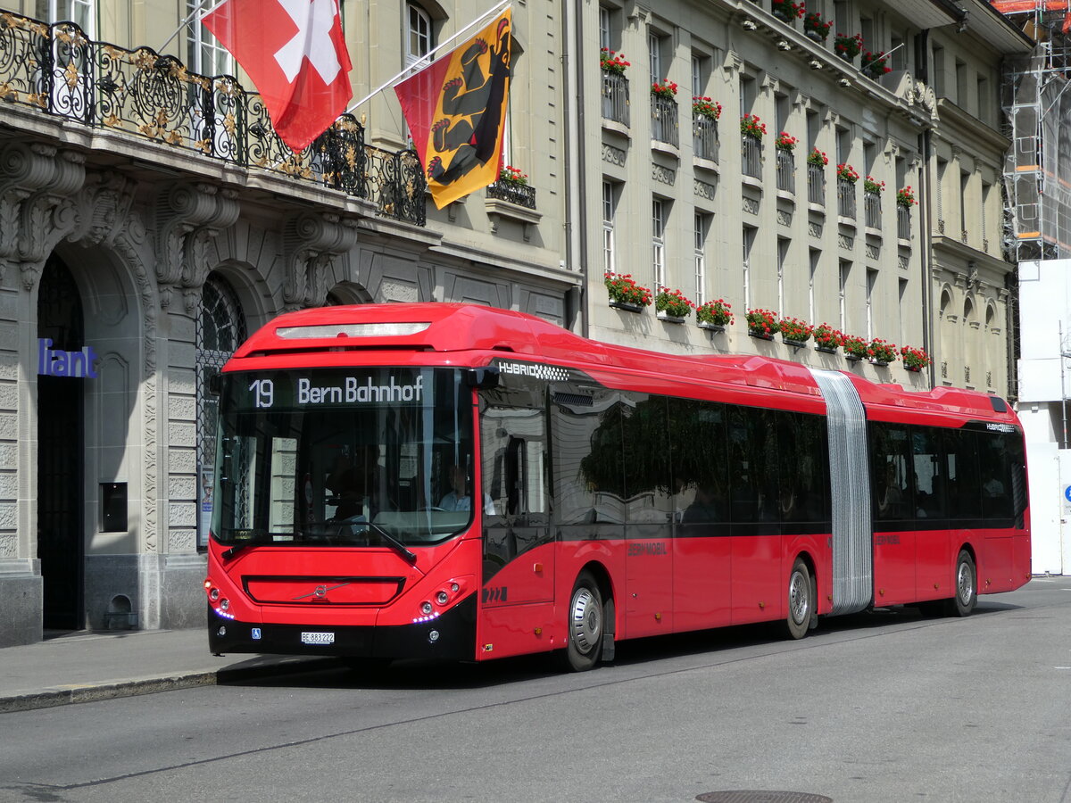 (238'511) - Bernmobil, Bern - Nr. 222/BE 883'222 - Volvo am 28. Juli 2022 in Bern, Bundesplatz