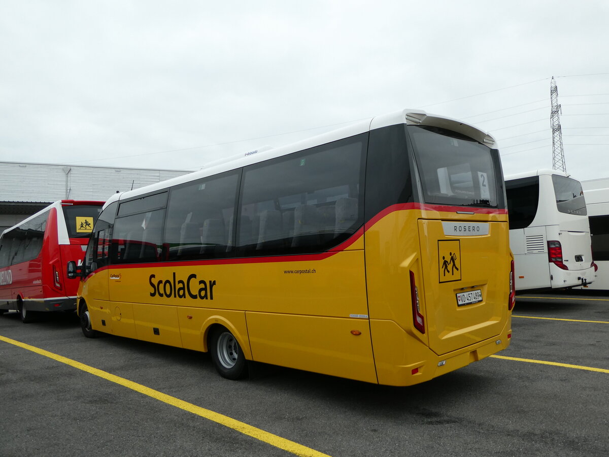 (238'875) - CarPostal Ouest - VD 457'489 - Iveco/Rosero am 7. August 2022 in Kerzers, Interbus