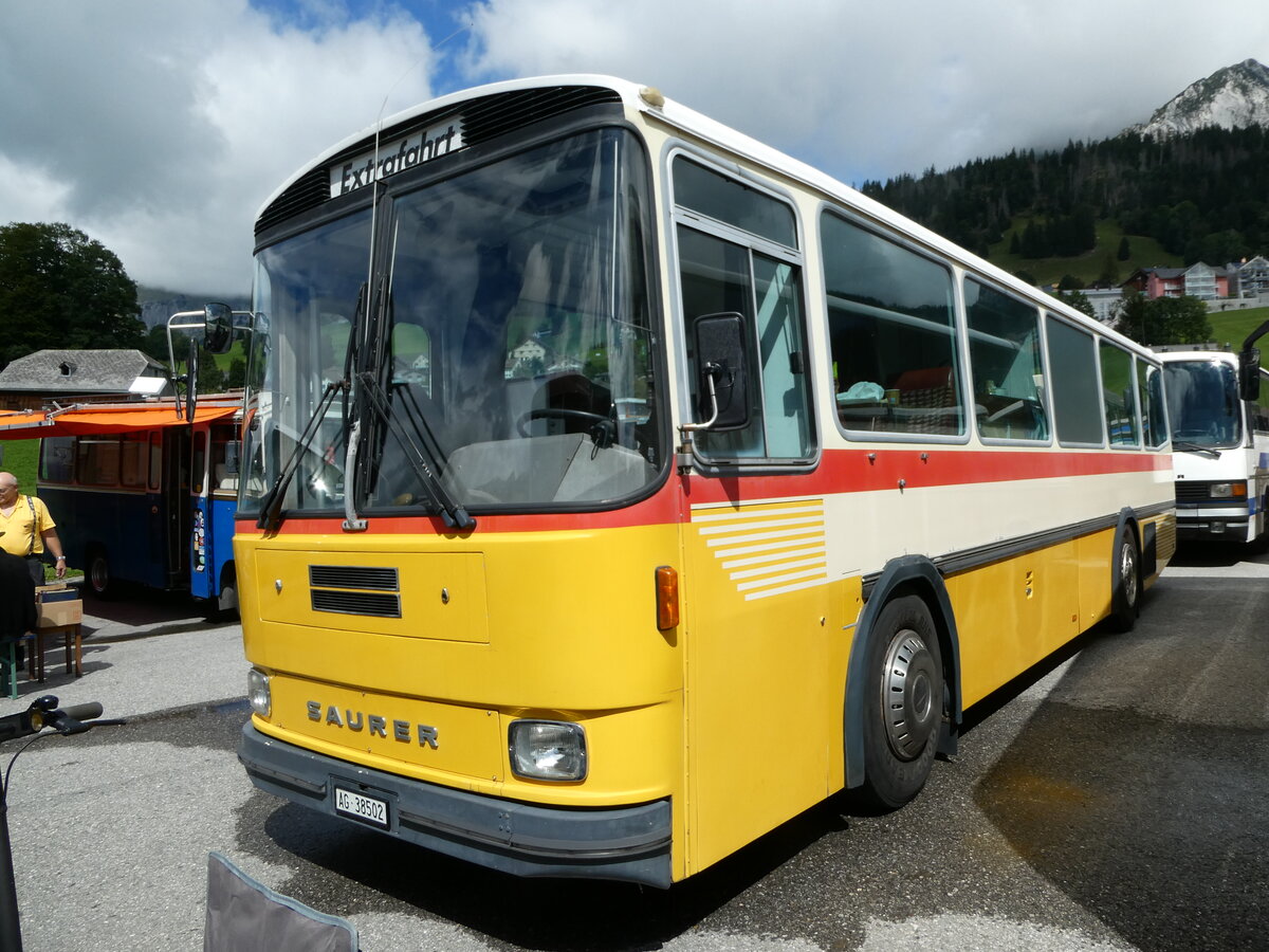 (239'159) - Pfluger, Unterkulm - AG 38'502 - Saurer/Tscher (ex Rllin, Regensdorf; ex P 24'272) am 20. August 2022 in Wildhaus, Munzenriet