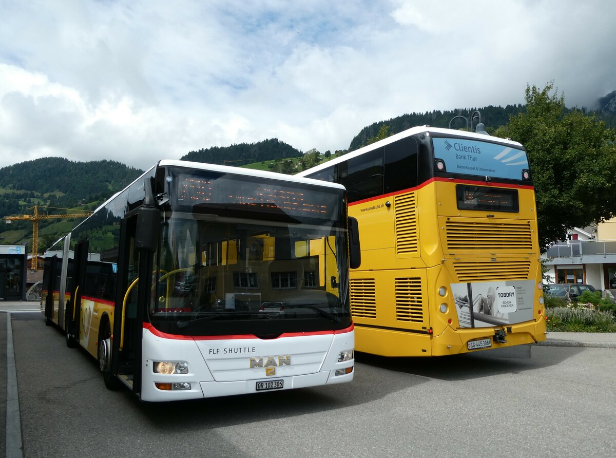 (239'241) - PostAuto Graubnden - GR 102'306 - MAN (ex PostAuto Ostschweiz; ex Kistler, Reichenburg) am 20. August 2022 in Unterwasser, Post