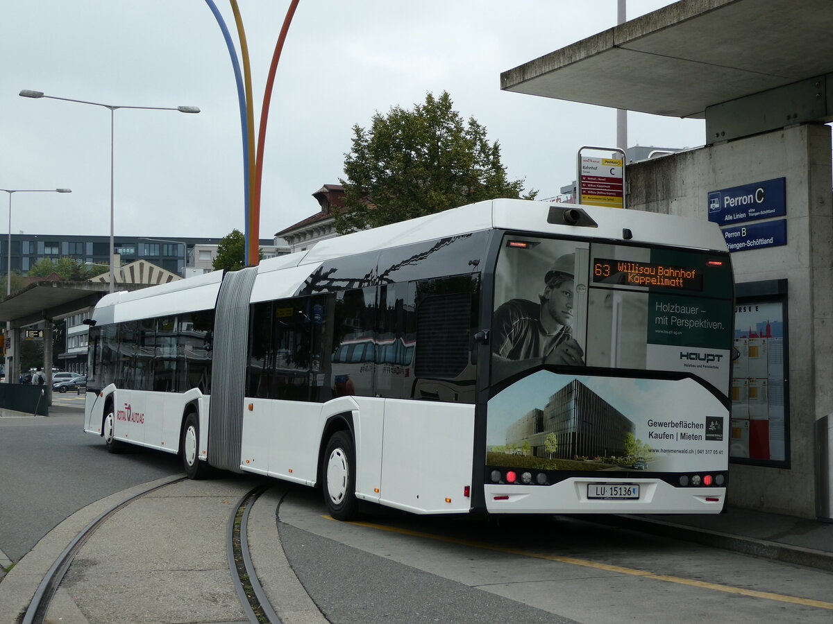 (239'502) - ARAG Ruswil - Nr. 53/LU 15'136 - Solaris am 27. August 2022 beim Bahnhof Sursee