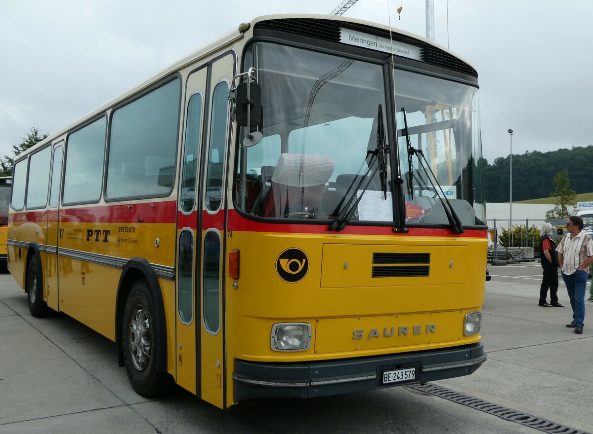 (239'607) - Krummenacher, Zillis - Nr. 74/BE 243'579 - Saurer/R&J (ex AVG Meiringen Nr. 74; ex PostAuto Berner Oberland; ex P 24'357) am 27. August 2022 in Oberkirch, CAMPUS Sursee