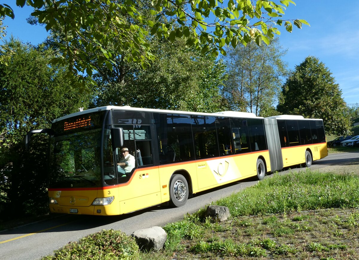 (240'063) - Steiner, Ortschwaben - Nr. 3/BE 83'880 - Mercedes am 11. September 2022 beim Bahnhof Gmmenen