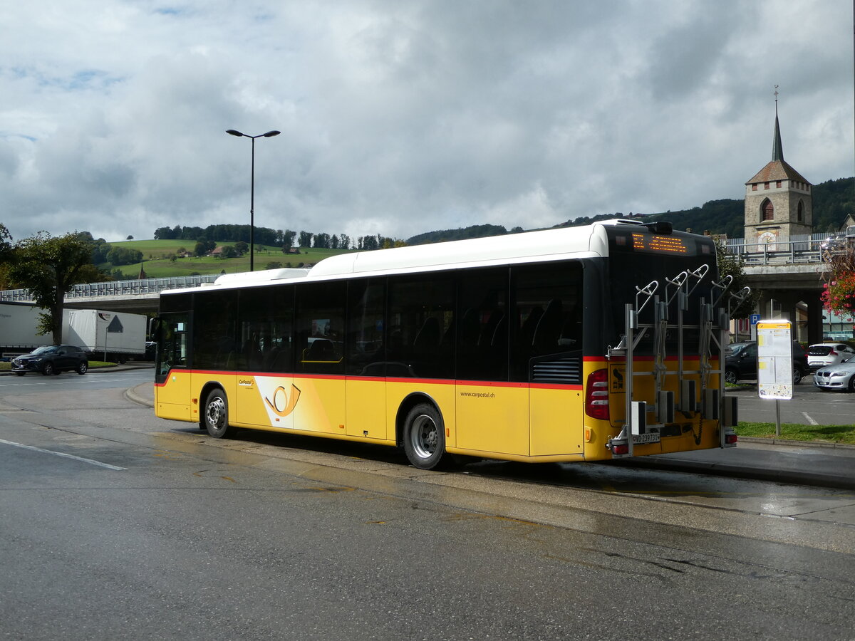 (240'194) - CarPostal Ouest - VD 239'731 - Mercedes (ex Faucherre, Moudon) am 24. September 2022 beim Bahnhof Moudon