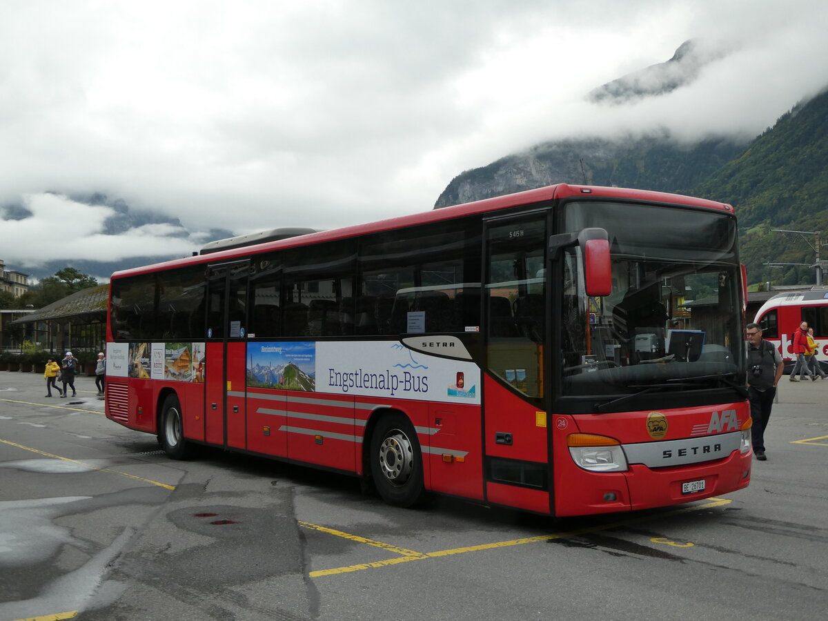 (240'239) - AFA Adelboden - Nr. 24/BE 26'701 - Setra am 25. September 2022 in Meiringen, Postautostation (Einsatz: PostAuto fr Engstlenalp-Bus)