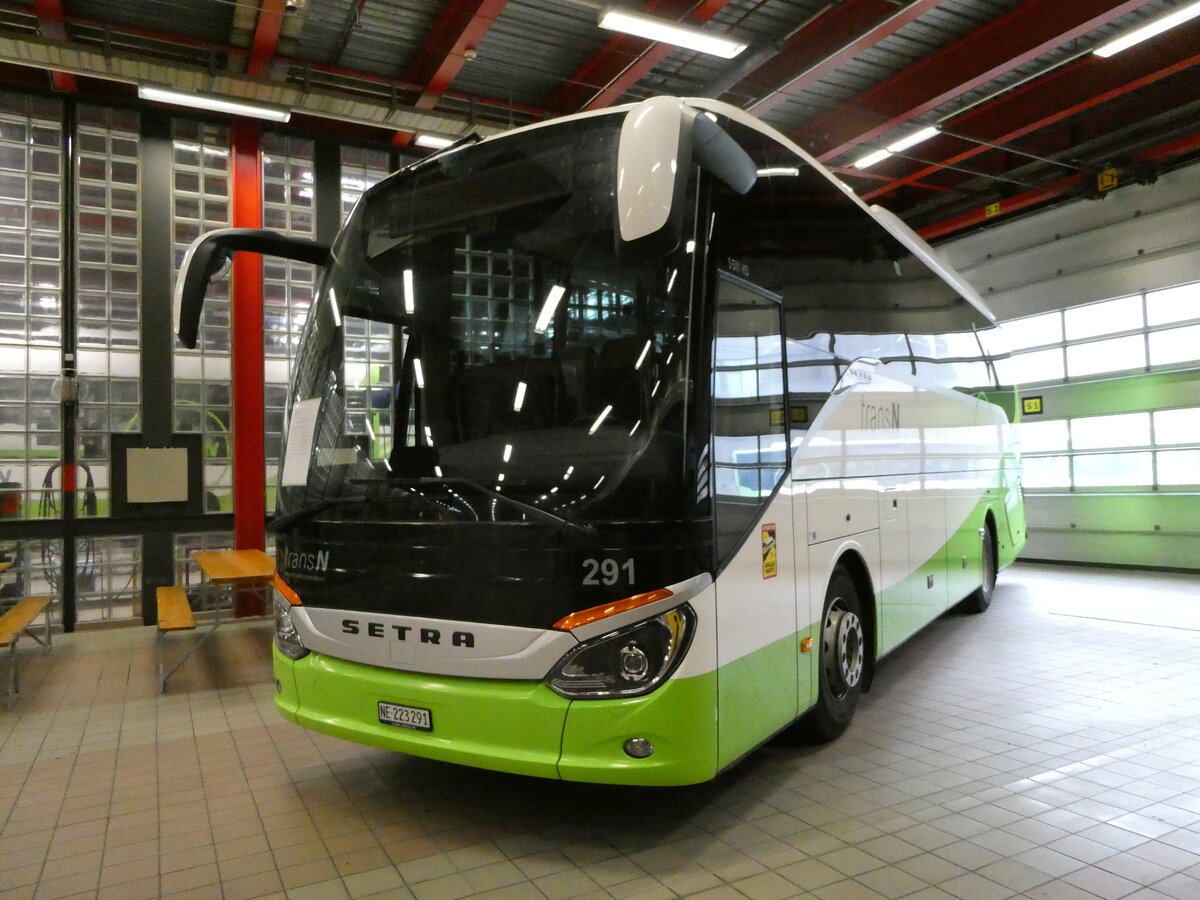 (240'397) - transN, La Chaux-de-Fonds - Nr. 291/NE 223'291 - Setra am 1. Oktober 2022 in La Chaux-de-Fonds, Dpt