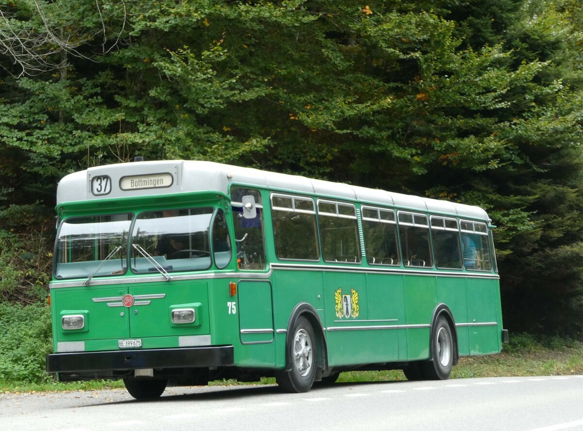 (240'747) - BVB Basel (RWB) - Nr. 75/BE 399'675 - FBW/FHS am 9. Oktober 2022 in Schnottwil, Bernstrasse