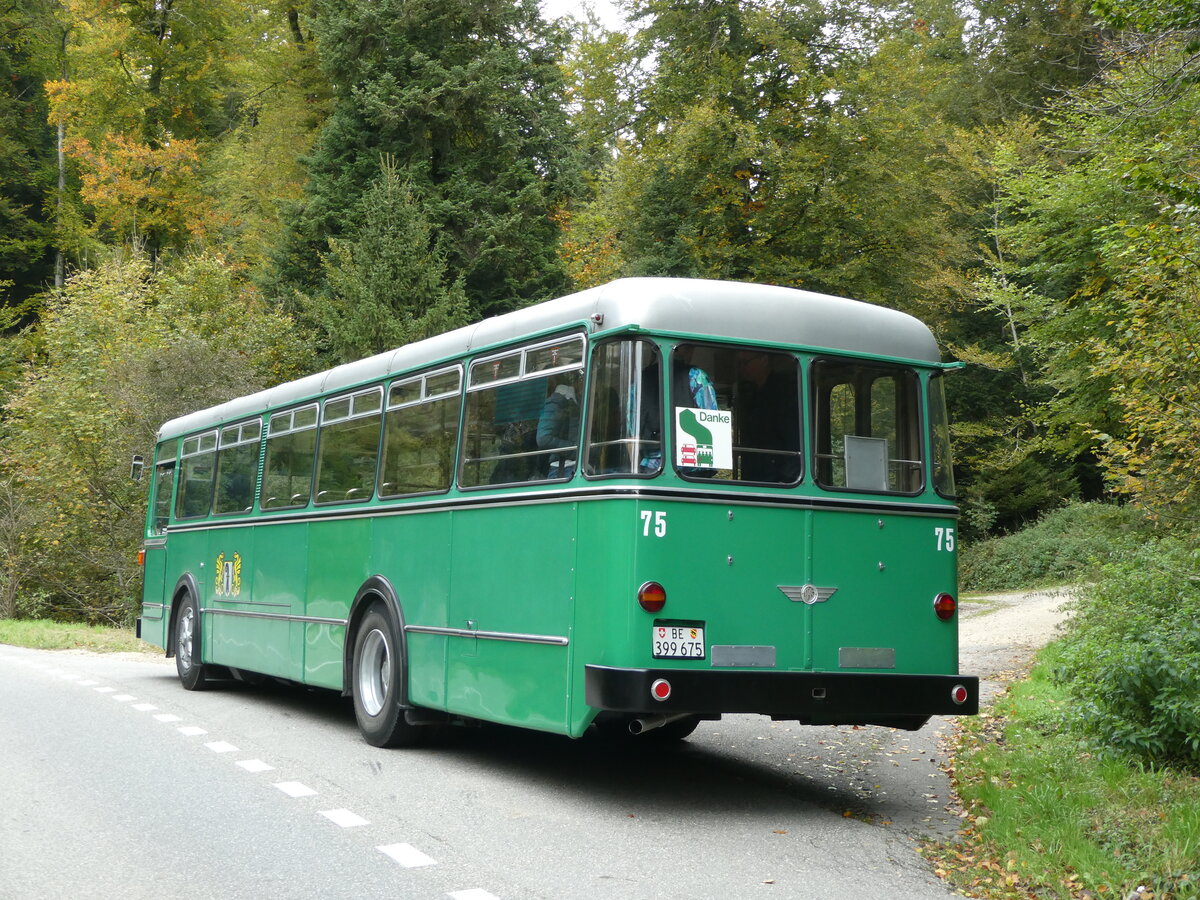 (240'749) - BVB Basel (RWB) - Nr. 75/BE 399'675 - FBW/FHS am 9. Oktober 2022 in Schnottwil, Bernstrasse