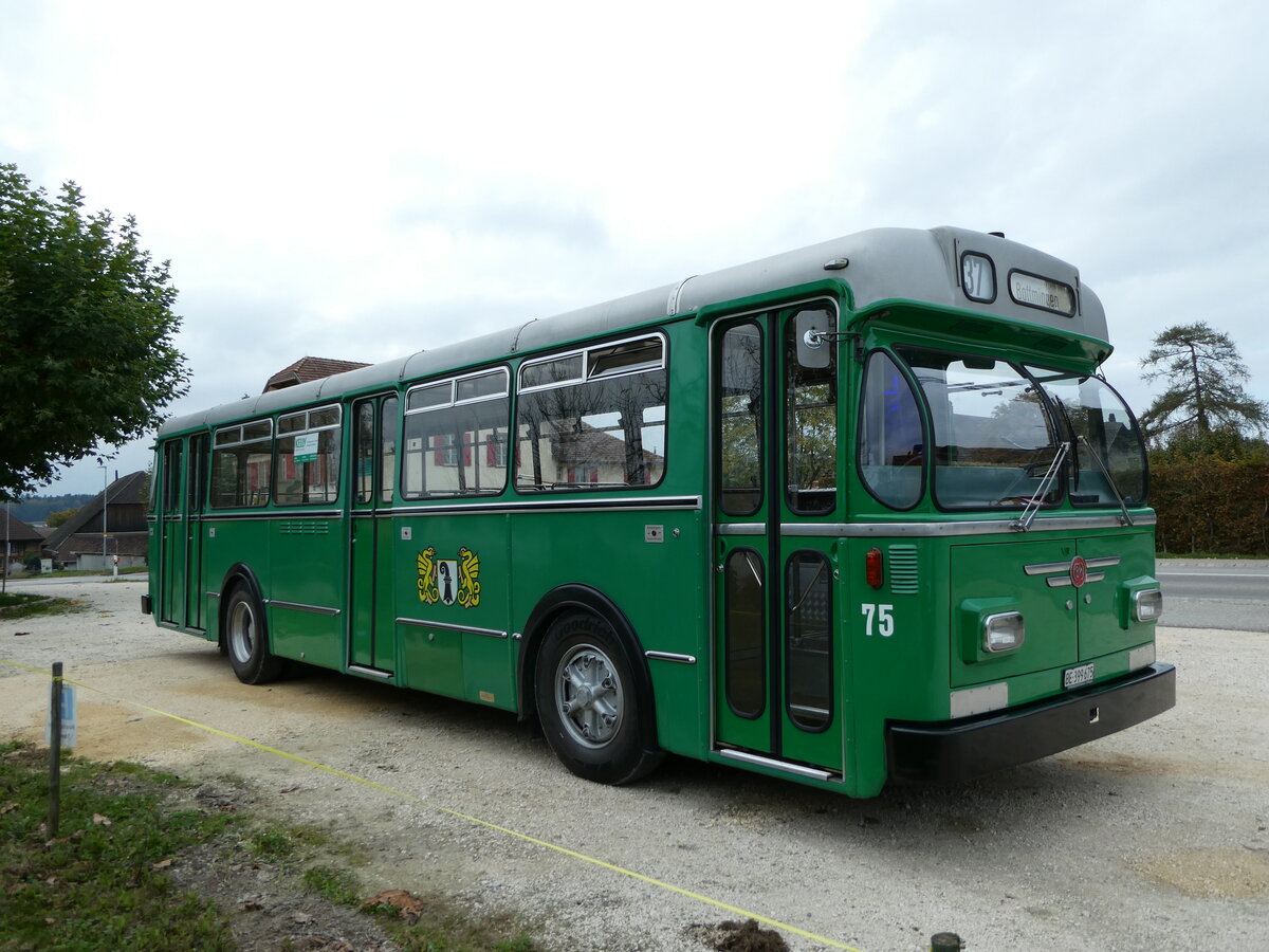 (240'861) - BVB Basel (RWB) - Nr. 75/BE 399'675 - FBW/FHS am 9. Oktober 2022 in Grafenried, Gasthof Sternen