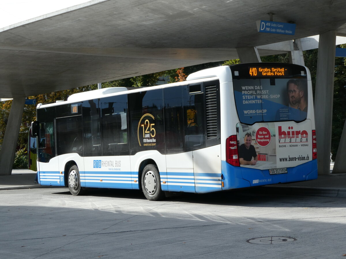 (240'923) - RTB Altsttten - Nr. 81/SG 313'593 - Mercedes am 11. Oktober 2022 beim Bahnhof Buchs