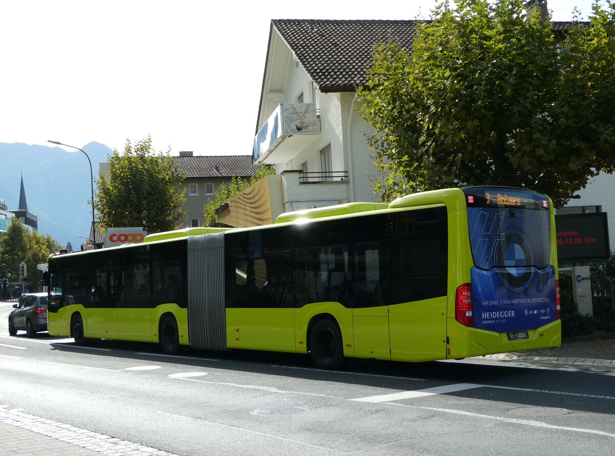 (240'947) - BOS PS Anstalt, Vaduz - Nr. 599/FL 40'241 - Mercedes (ex PLA Vaduz Nr. 58; ex PLA Vaduz Nr. 56) am 11. Oktober 2022 in Vaduz, Stdtle