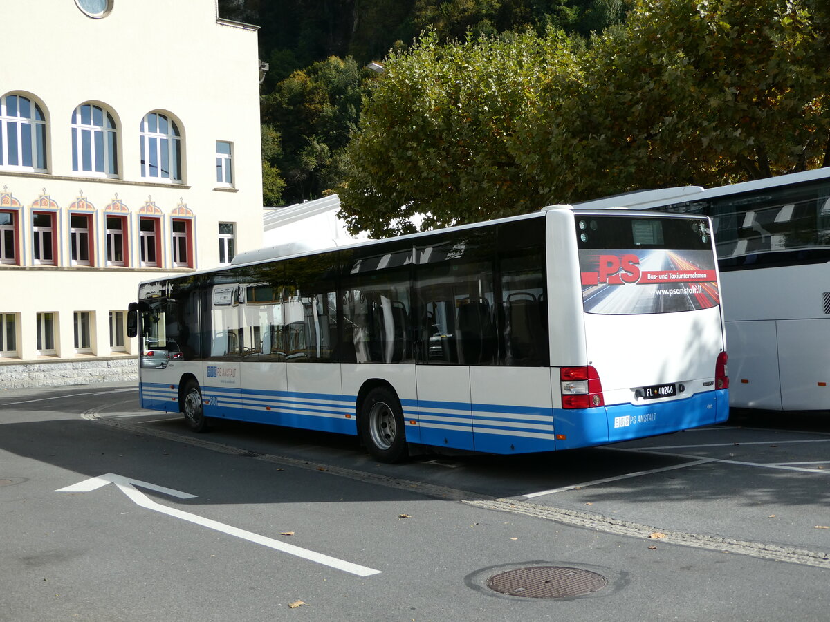 (240'951) - BOS PS Anstalt, Vaduz - Nr. 601/FL 40'246 - MAN (ex Dr. Richard, A-Wien Nr. 1181) am 11. Oktober 2022 in Vaduz, Stdtle