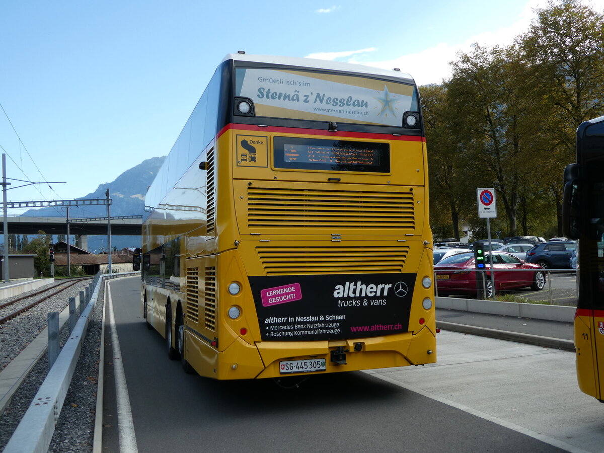 (241'487) - PostAuto Ostschweiz - SG 445'305 - Alexander Dennis (ex AR 45'267) am 18. Oktober 2022 beim Bahnhof Interlaken Ost