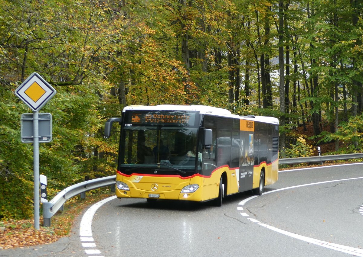 (241'831) - PostAuto Bern - BE 610'543 - Mercedes am 24. Oktober 2022 in Brnigen, Gnoll