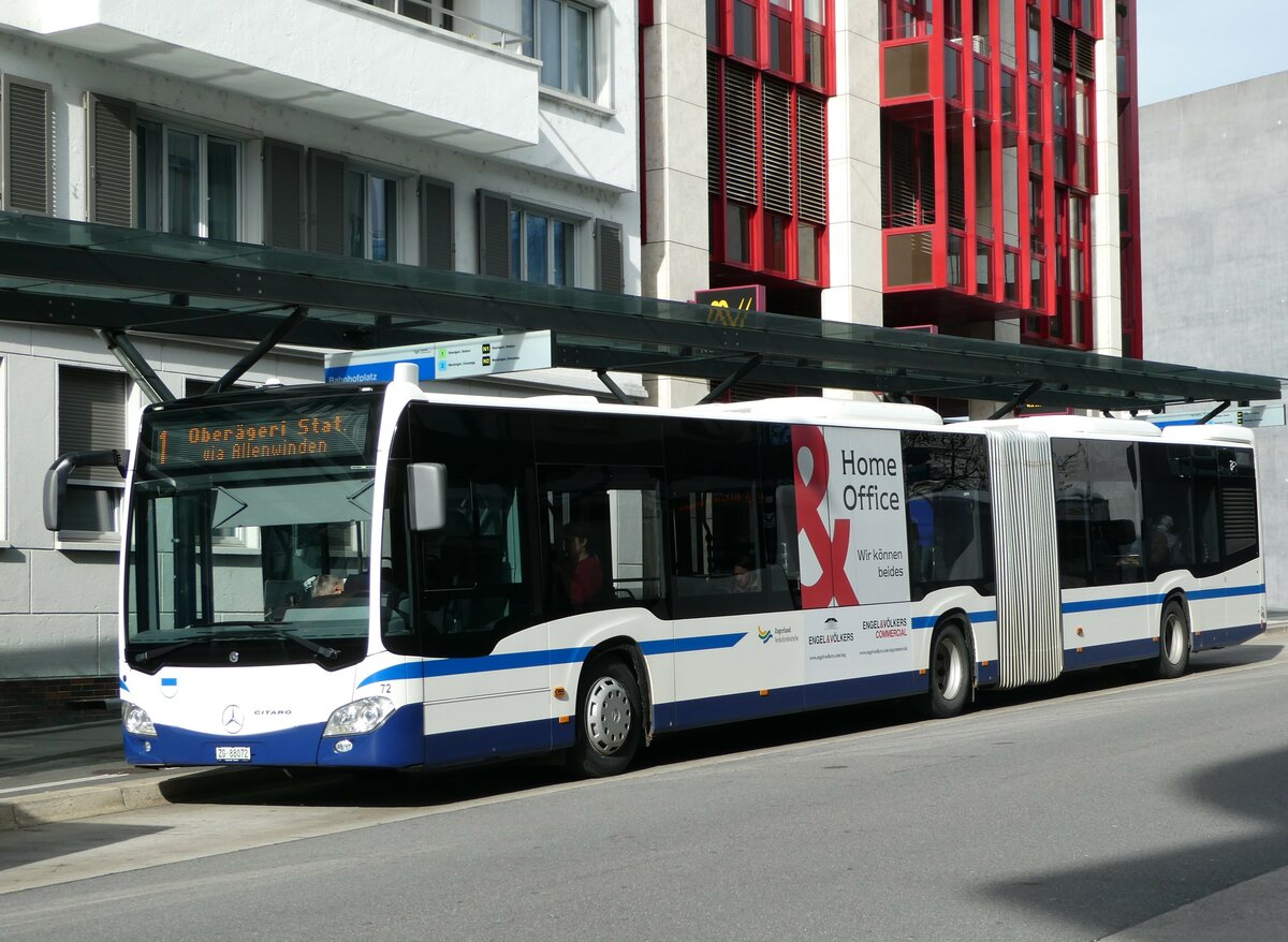 (242'025) - ZVB Zug - Nr. 72/ZG 88'072 - Mercedes am 31. Oktober 2022 beim Bahnhof Zug