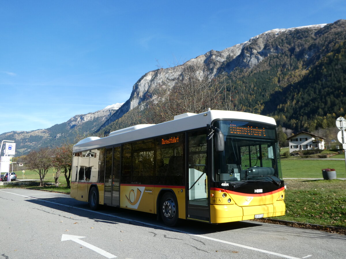 (242'291) - Gaudenz, Andeer - GR 163'715 - Scania/Hess (ex Stutz, Jonen; ex PostAuto Bern; ex AVG Meiringen Nr. 67; ex AVG Meiringen Nr. 76; ex Steiner, Messen) am 8. November 2022 in Andeer, Parkplatz