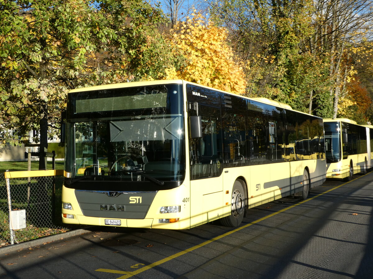 (242'393) - STI Thun - Nr. 401/BE 849'401 - MAN am 10. November 2022 bei der Schifflndte Thun