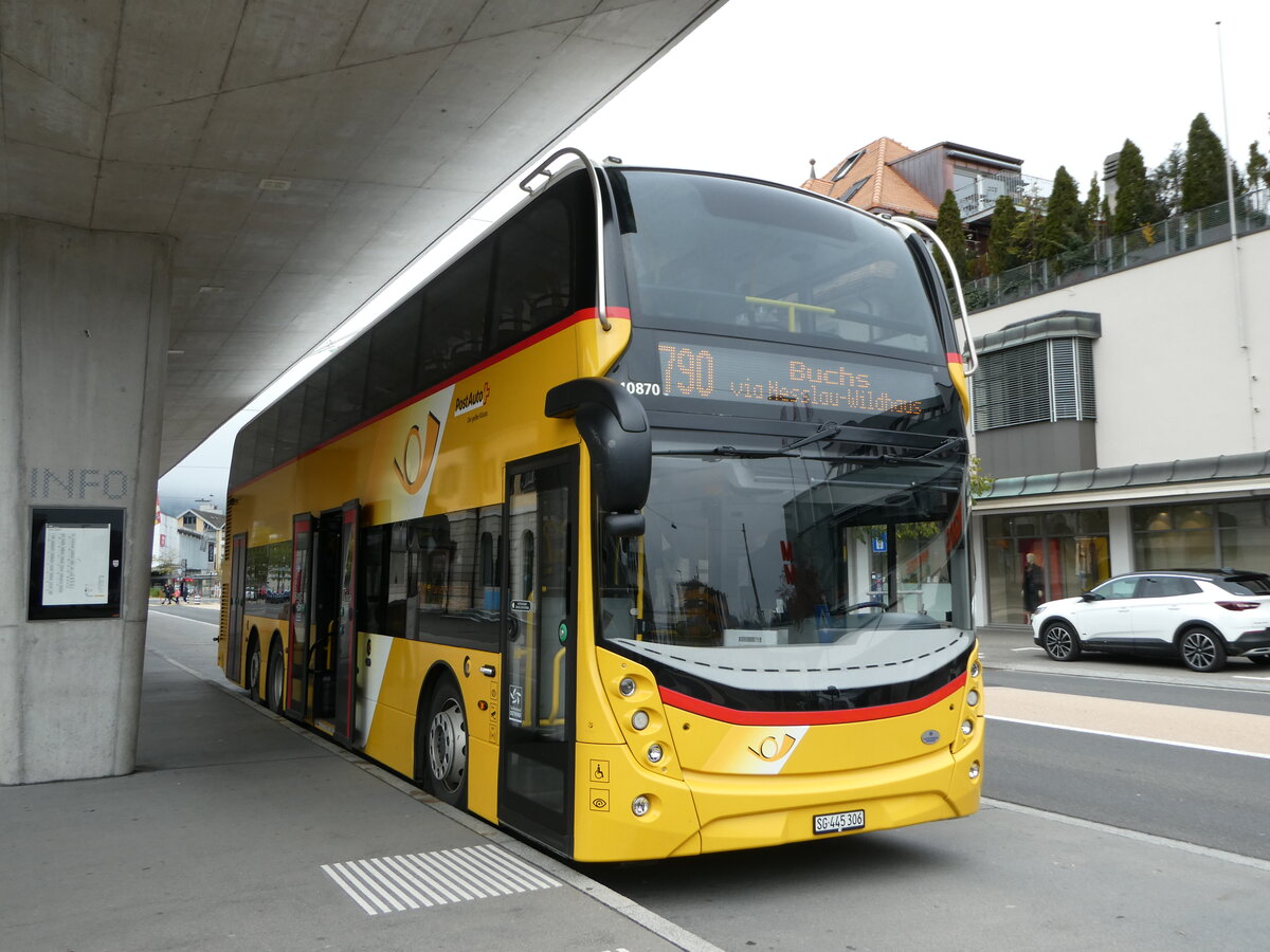 (242'626) - PostAuto Ostschweiz - SG 445'306 - Alexander Dennis (ex AR 45'268) am 13. November 2022 beim Bahnhof Wattwil