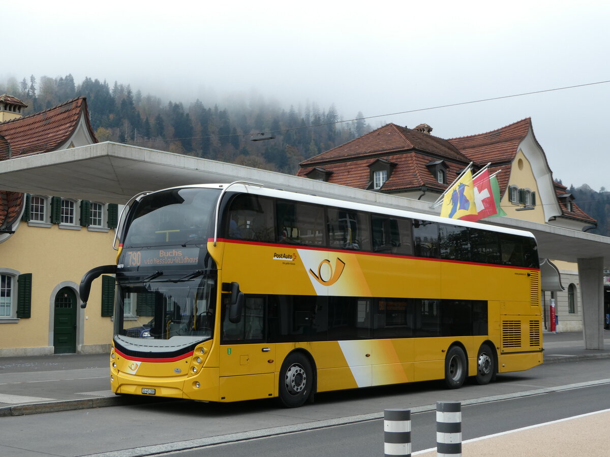 (242'627) - PostAuto Ostschweiz - SG 445'306 - Alexander Dennis (ex AR 45'268) am 13. November 2022 beim Bahnhof Wattwil