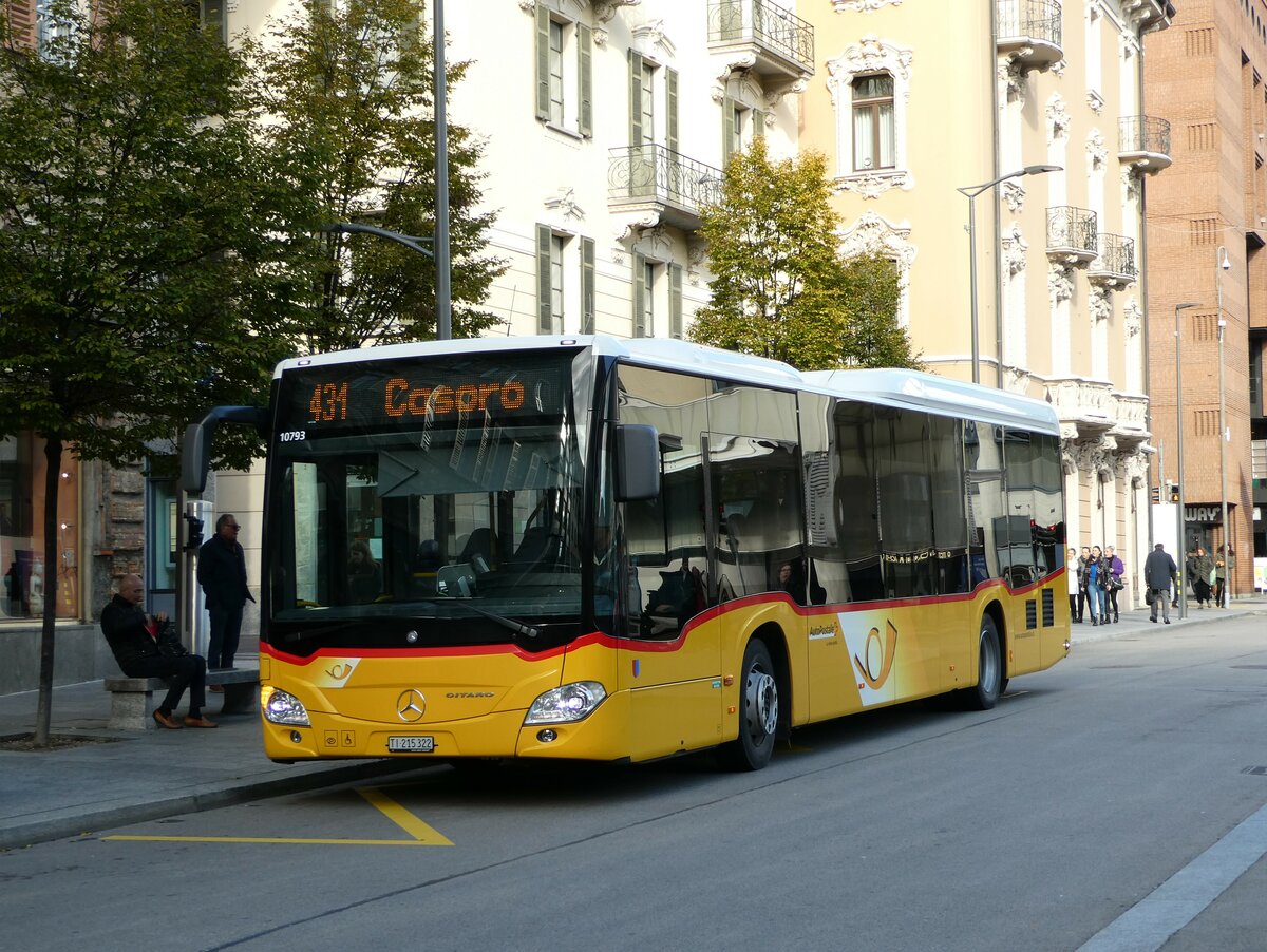 (242'881) - AutoPostale Ticino - Nr. 542/TI 215'322 - Mercedes am 17. November 2022 in Lugano, Centro