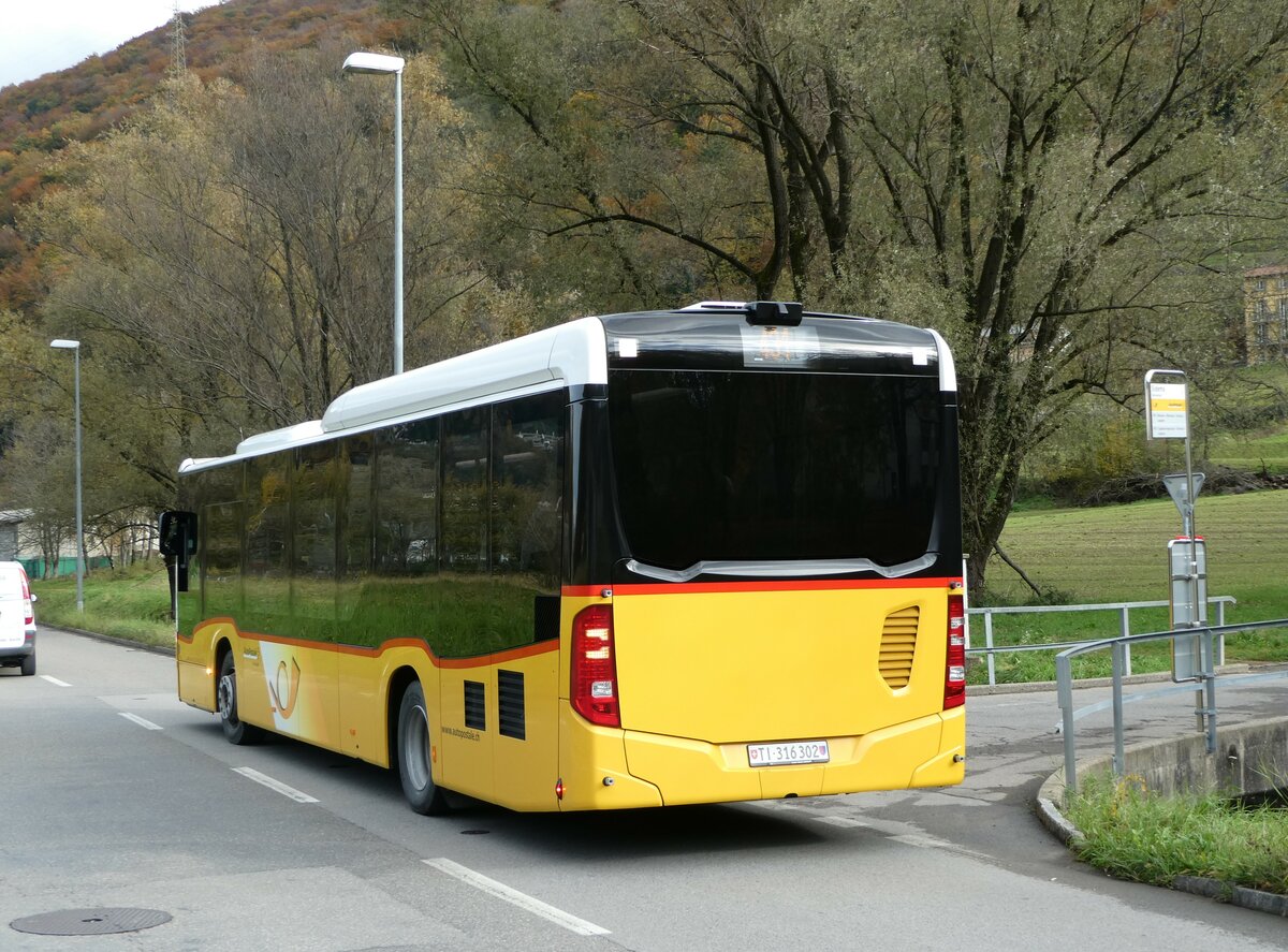 (242'912) - AutoPostale Ticino - Nr. 546/TI 316'302 - Mercedes am 17. November 2022 in Barbengo, Sidema