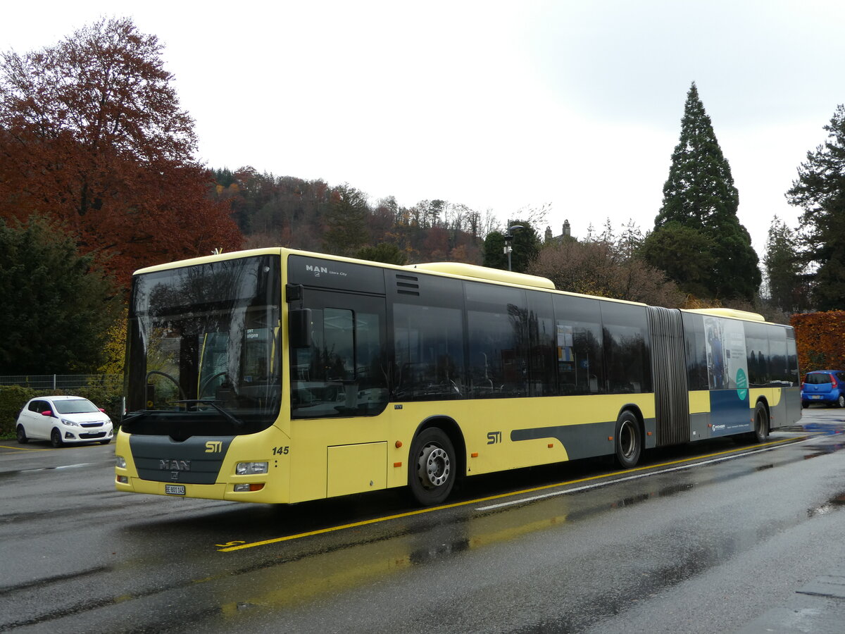 (243'228) - STI Thun - Nr. 145/BE 801'145 - MAN am 29. November 2022 bei der Schifflndte Thun