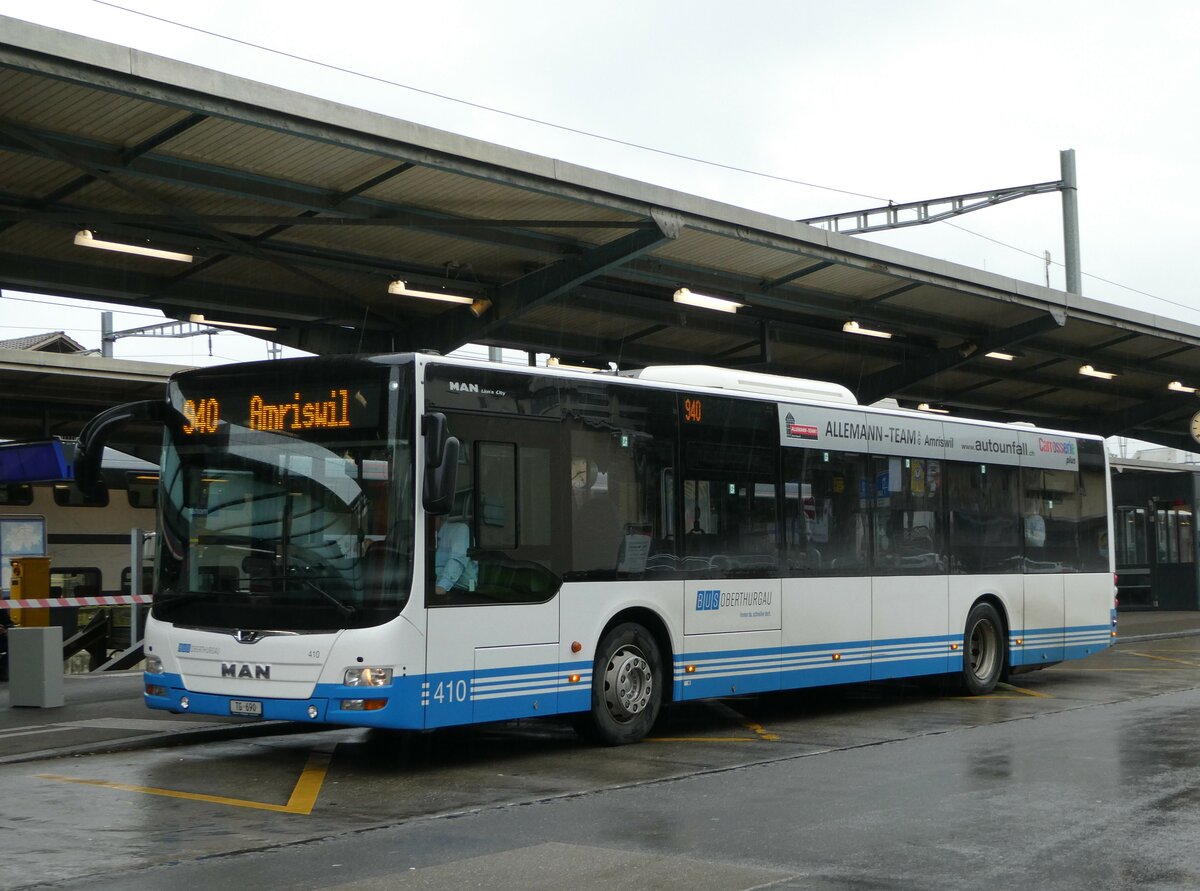 (243'302) - BOTG Amriswil - Nr. 410/TG 690 - MAN am 29. November 2022 beim Bahnhof Romanshorn