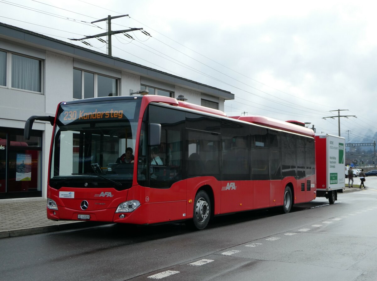 (243'472) - AFA Adelboden - Nr. 28/BE 43'089 - Mercedes am 5. Dezember 2022 beim Bahnhof Frutigen