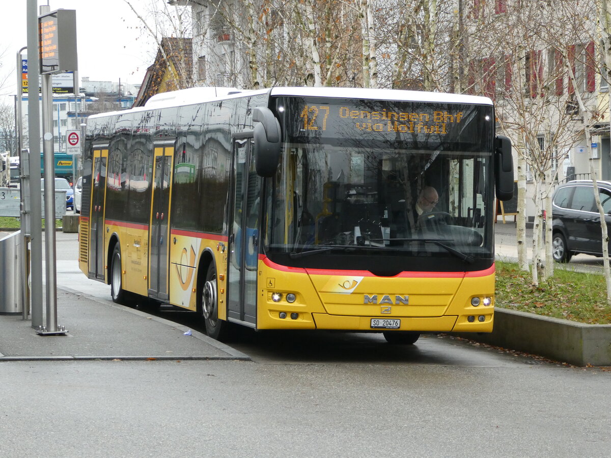 (243'888) - Wyss, Boningen - Nr. 67/SO 20'476 - MAN am 15. Dezember 2022 beim Bahnhof Aarburg-Oftringen