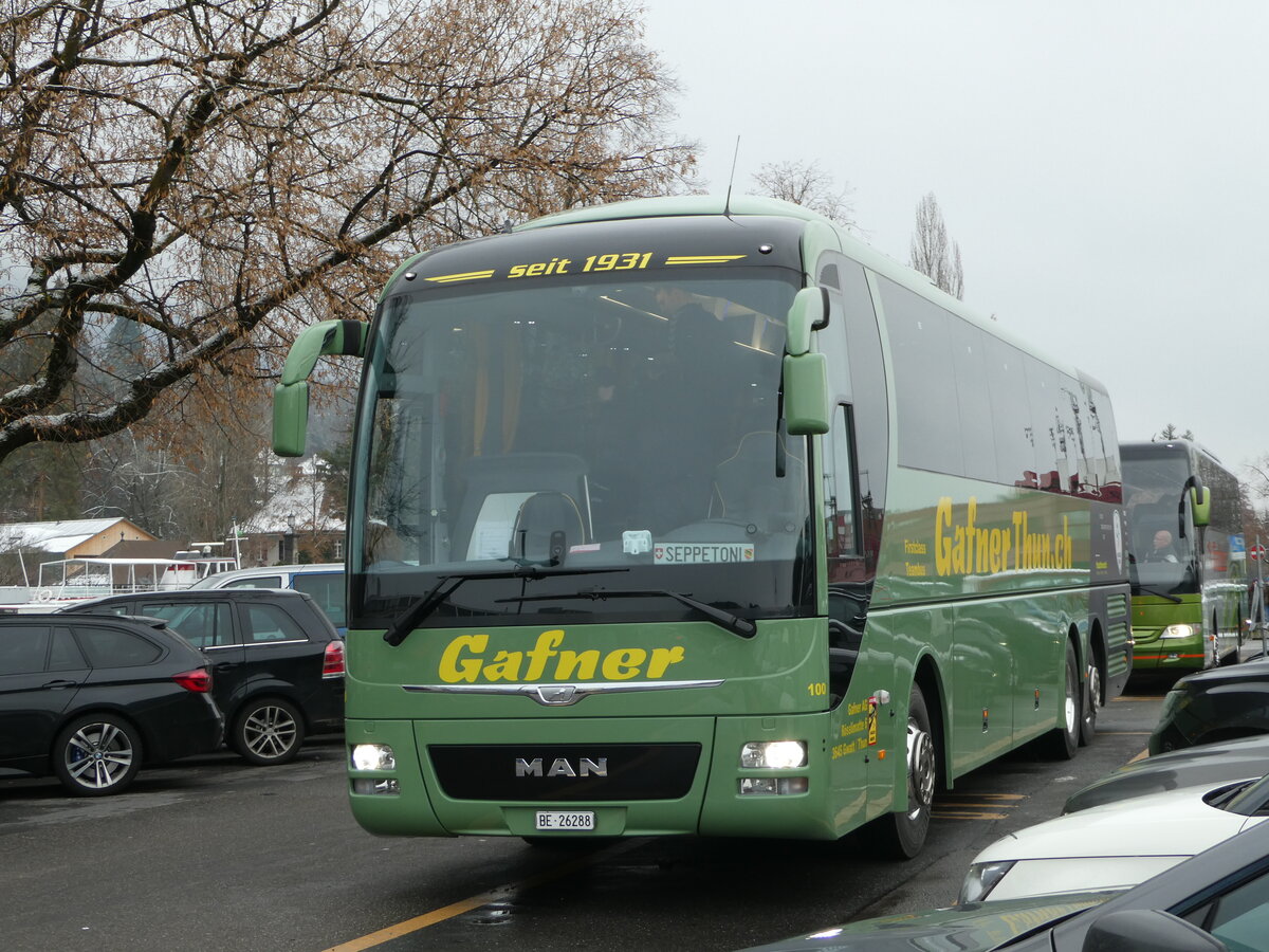 (243'984) - Gafner, Gwatt - Nr. 100/BE 26'288 - MAN (ex PostAuto Bern) am 17. Dezember 2022 in Thun, CarTerminal