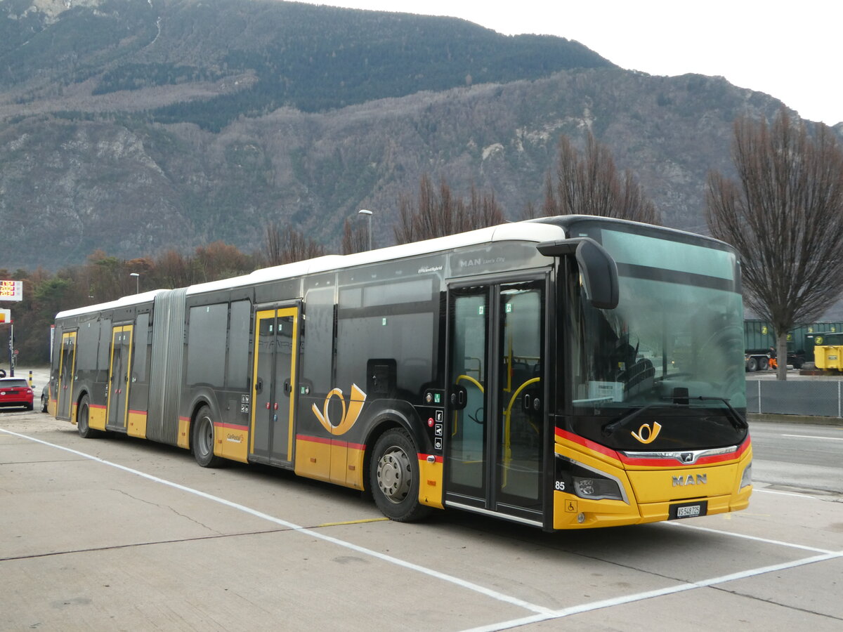 (244'122) - PostAuto Wallis - Nr. 85/VS 548'725 - MAN am 26. Dezember 2022 in Sierre, Garage TSAR